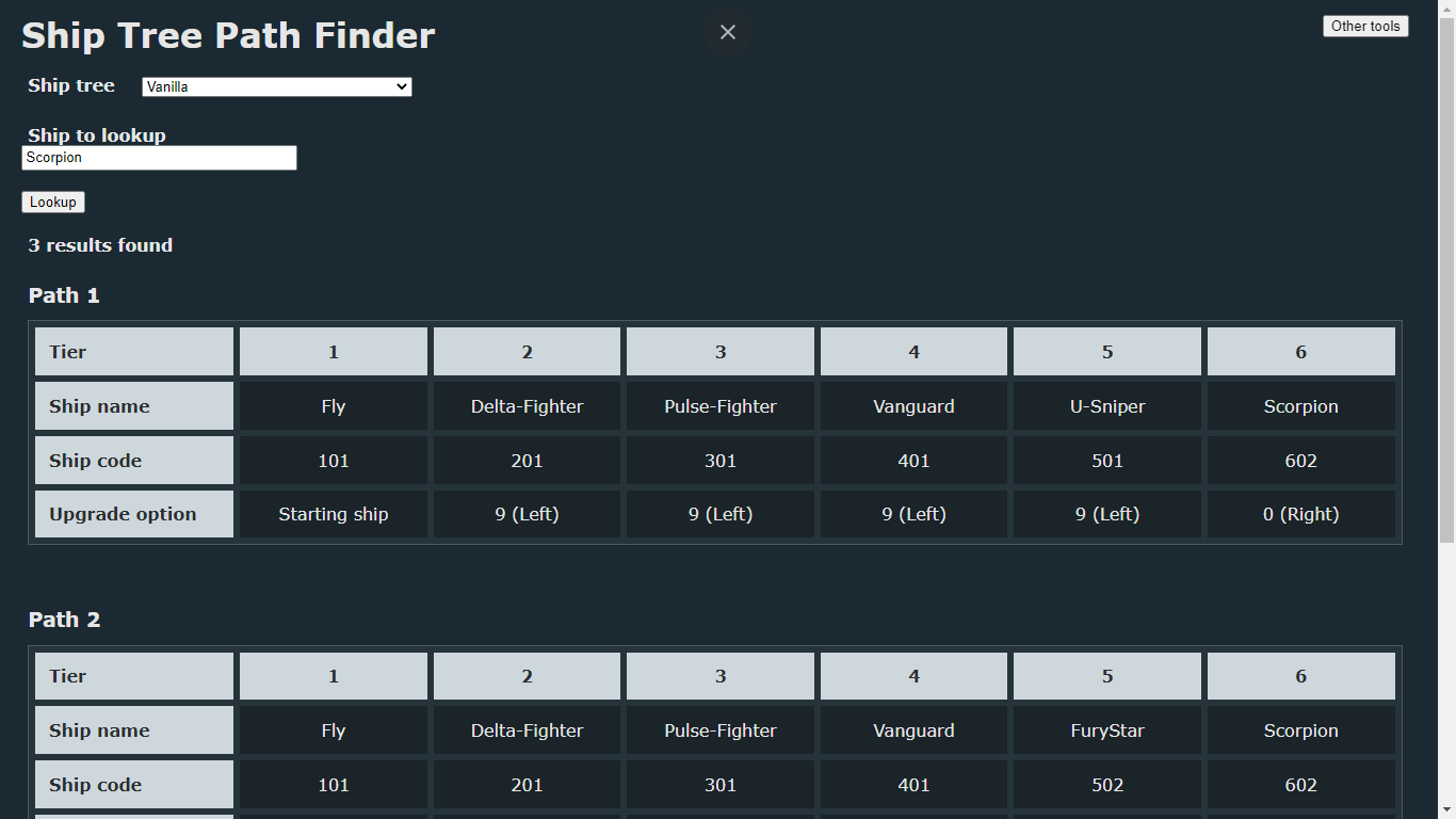 Starblast Ship Tree Path Finder